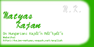 matyas kajan business card